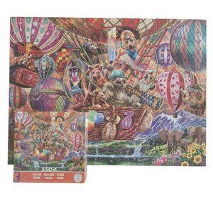 Ceaco Puzzle 550 Pieces Balloon Mania Sloth Kangaroo Hot Air Dog Zoo USA Made